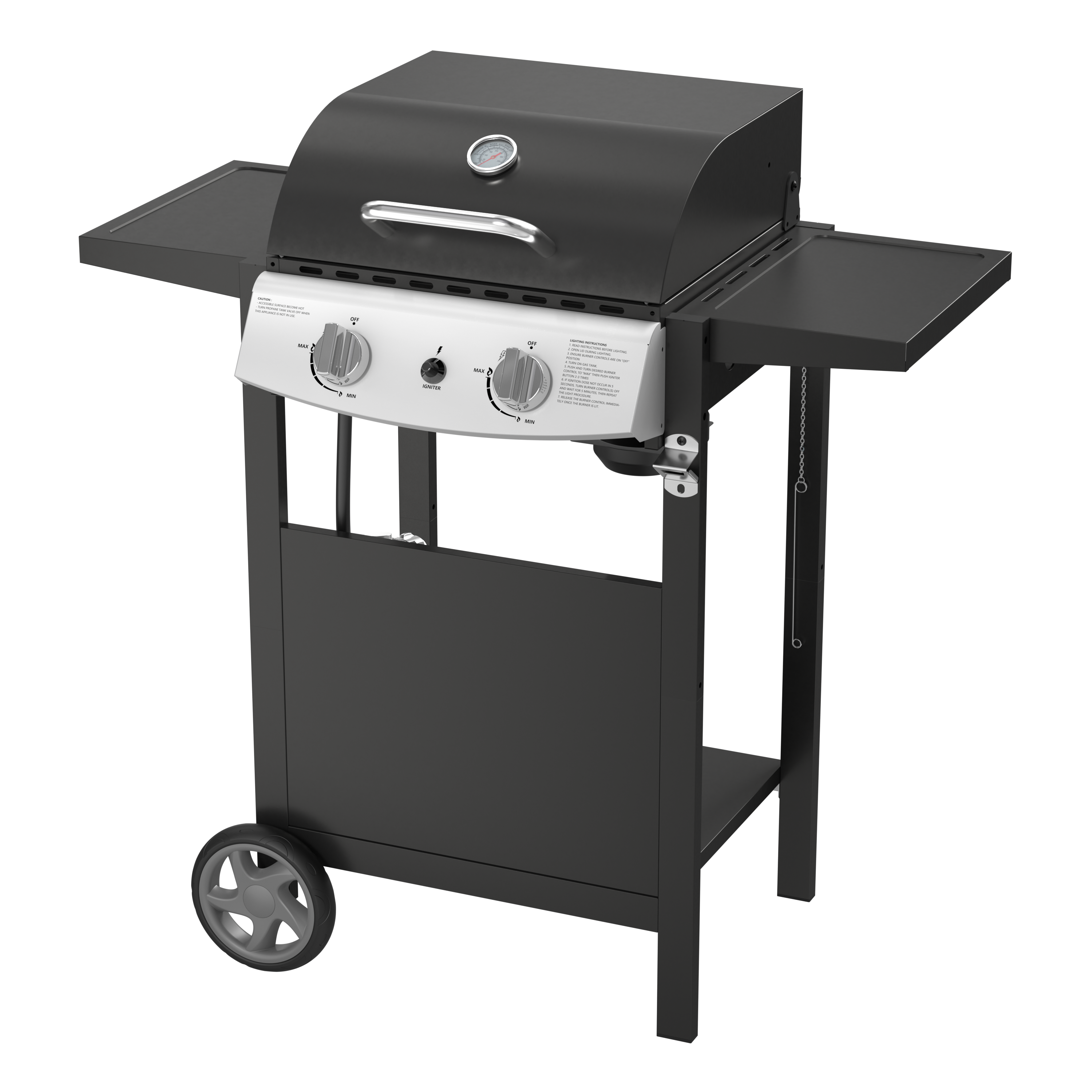 R.W.FLAME 2-Burner Propane Gas Grill, 20,000 BTU Stainless Steel BBQ Grill