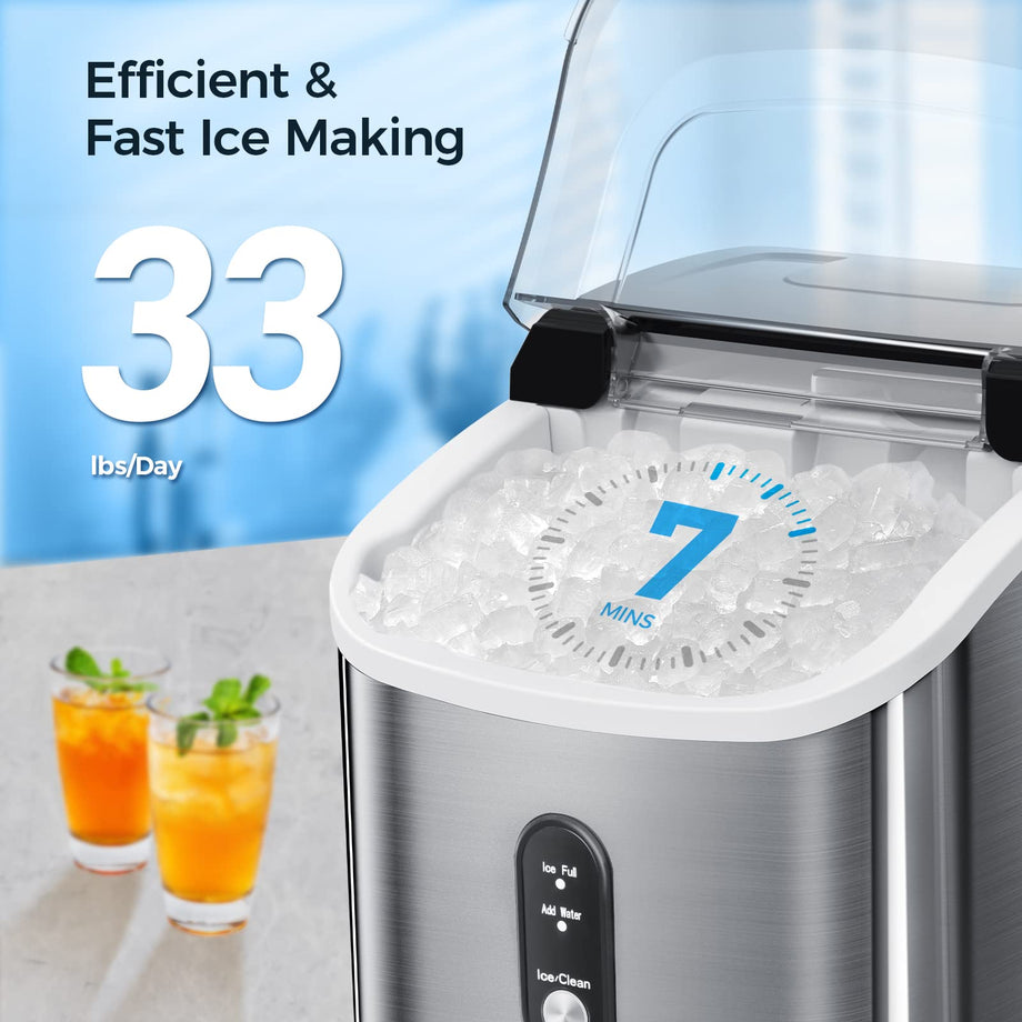 R.W.flame Nugget Ice Maker Countertop, Portable Ice Maker Machine with –  R.W.FLAME