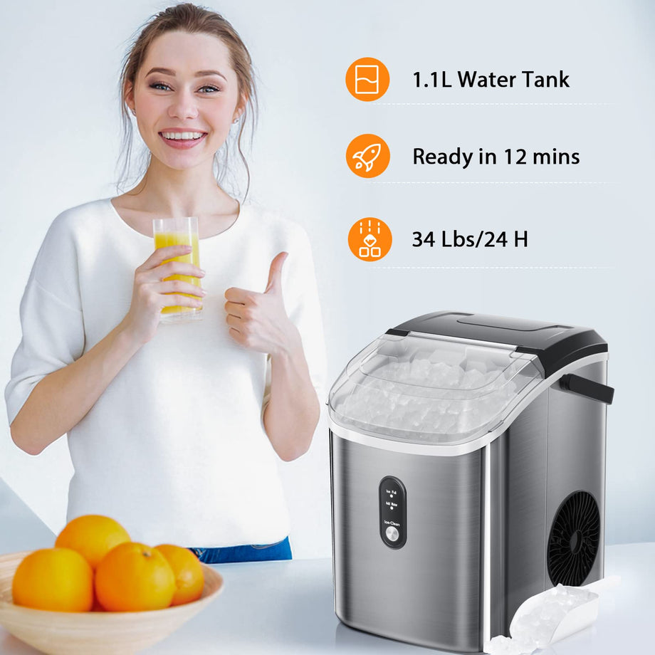 R.W.Flame Counter top Ice Maker Machine,40LBS/24H Compact Ice