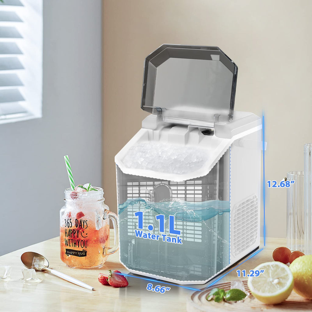 Kndko 34lbs/Day Countertop Nugget Ice Maker, Self-Cleaning, Portable for  Home Bar Camping RV