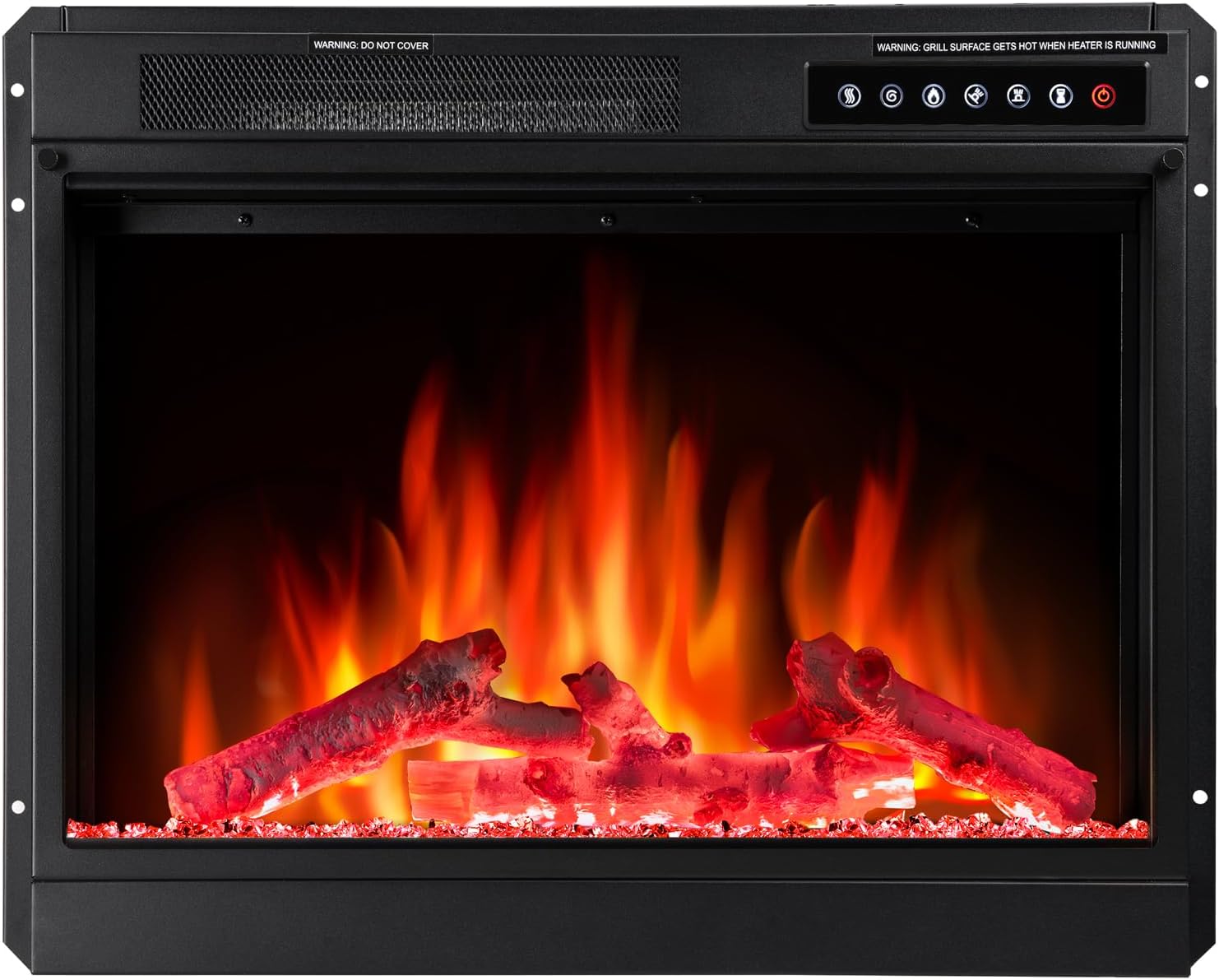 R.W.FLAME 23" Electric Fireplace Insert, Adjustable Led Flame Brightness and 2 Power Setting, 750W/1500W