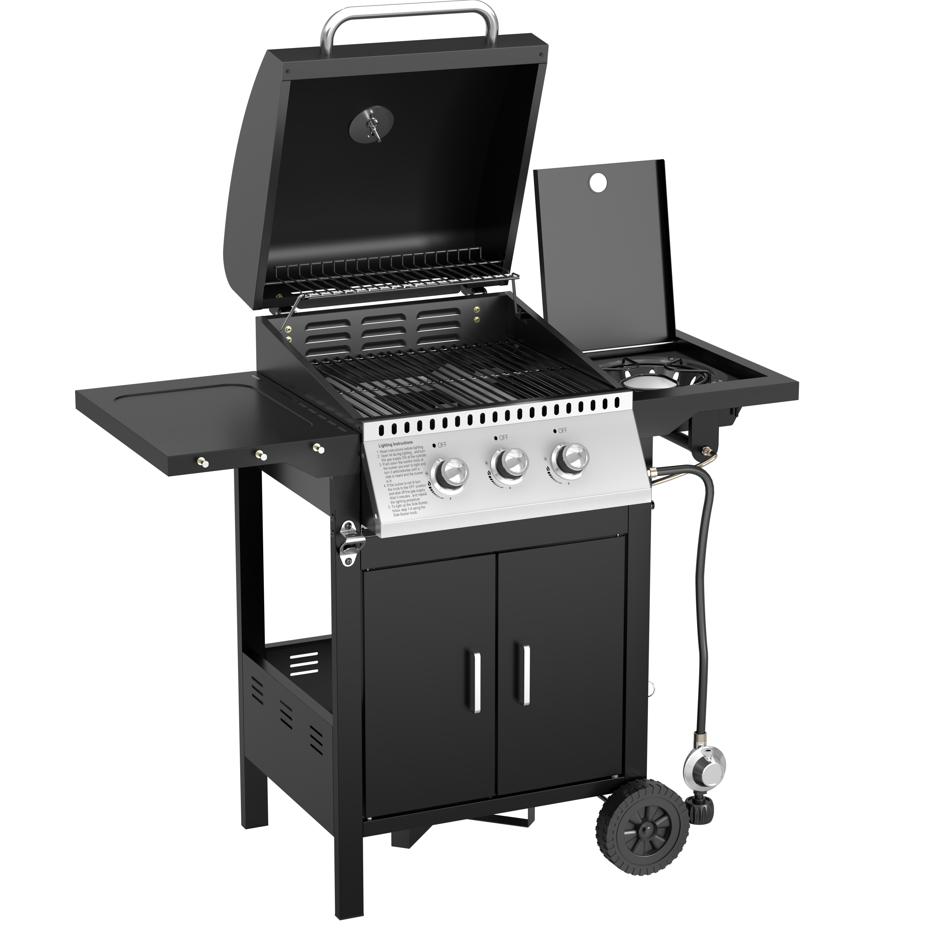 R.W.FLAME Outdoor Propane Gas BBQ Grill with Extra Side Burner