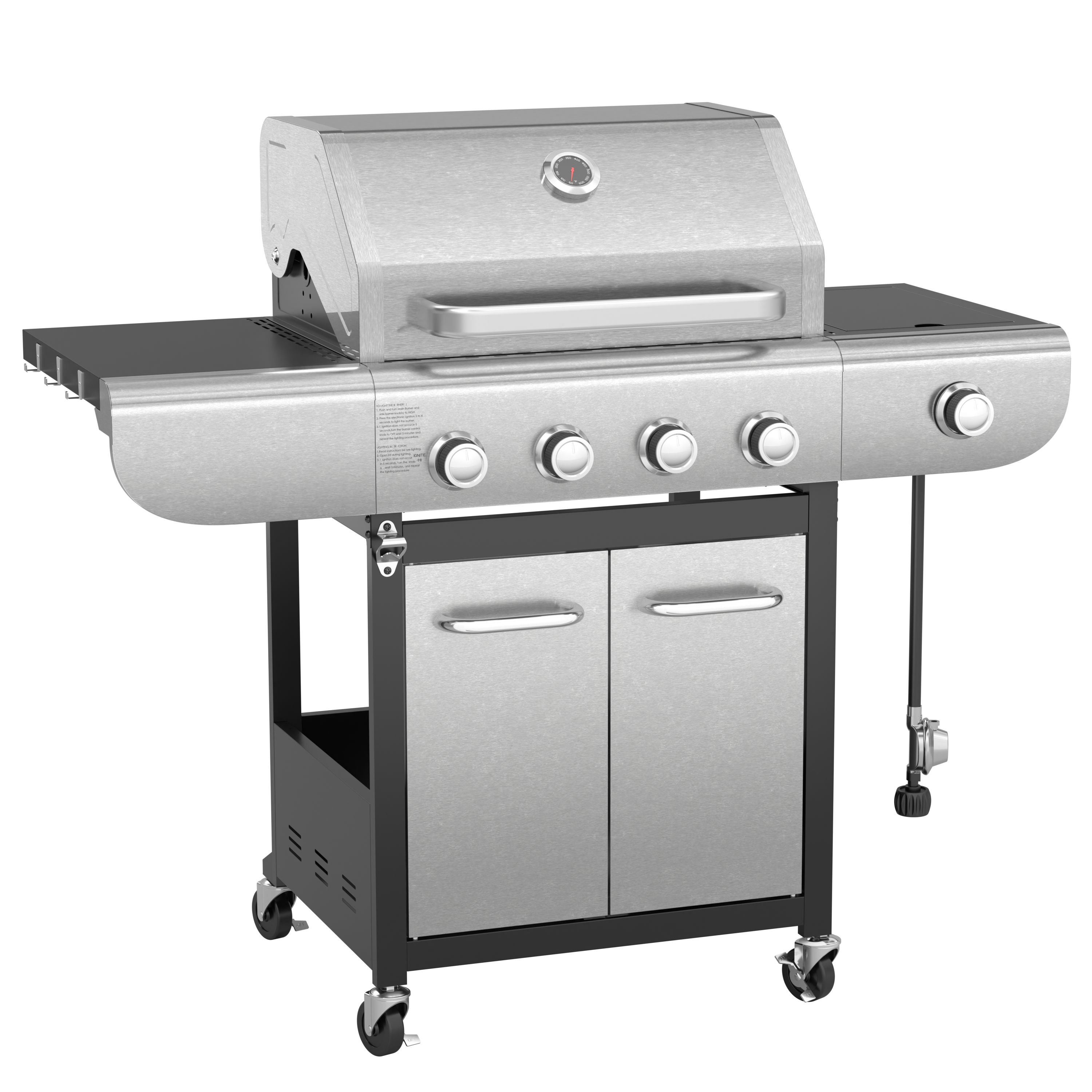 R.W.FLAME Outdoor Propane Gas BBQ Grill with Extra Side Burner