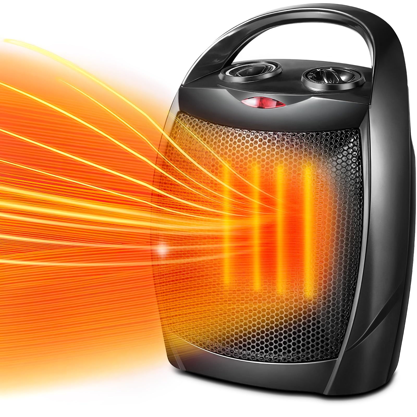 R.W.FLAME Portable Ceramic Space Heater with Adjustable Thermosta, 750W/1500W