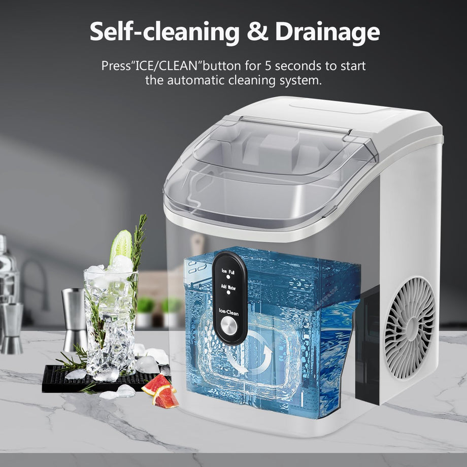 Ice Maker Countertop,Portable Compact Ice Maker Machine with Self