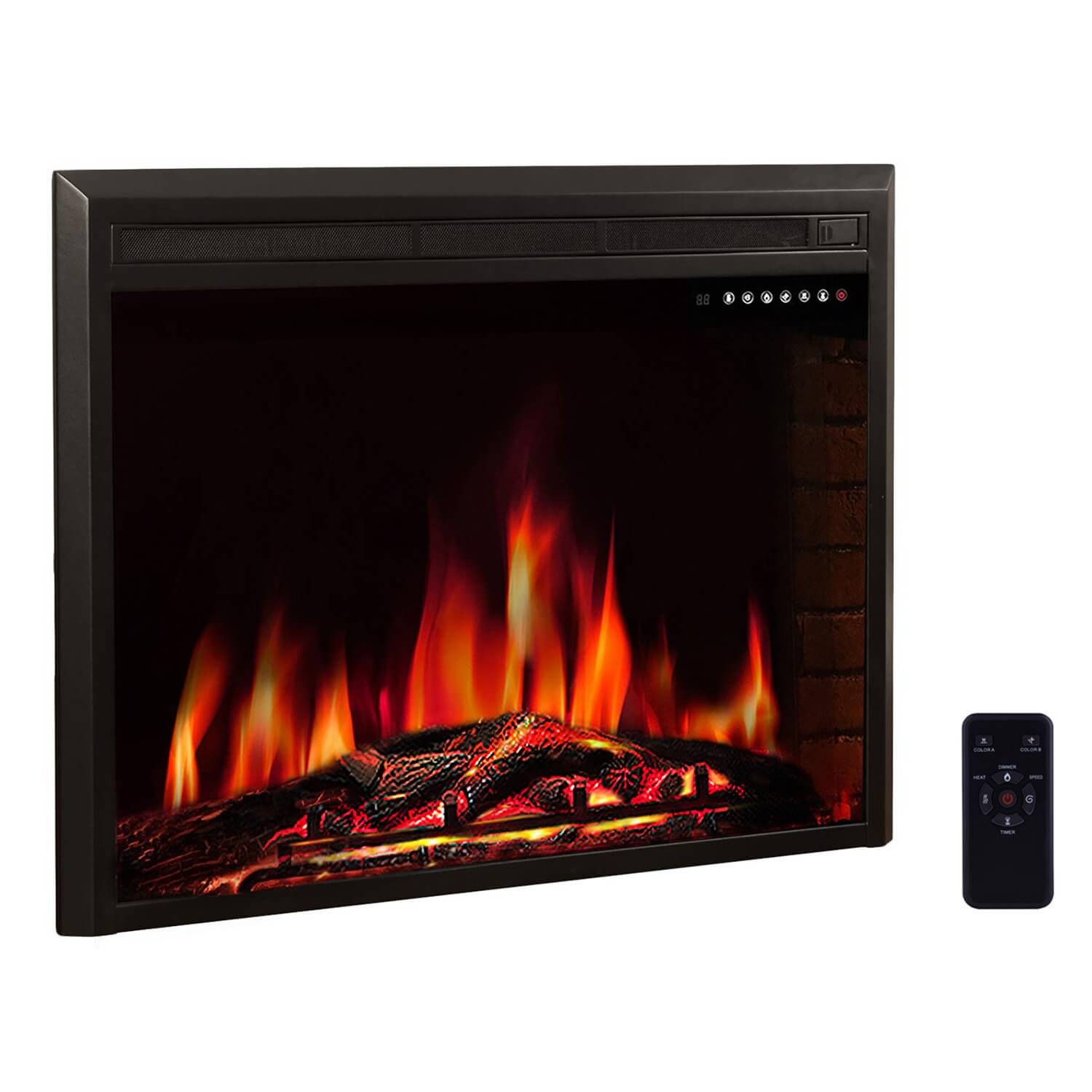 R.W.FLAME 39" Freestanding & Recessed Electric Fireplace Insert, 750W-1500W