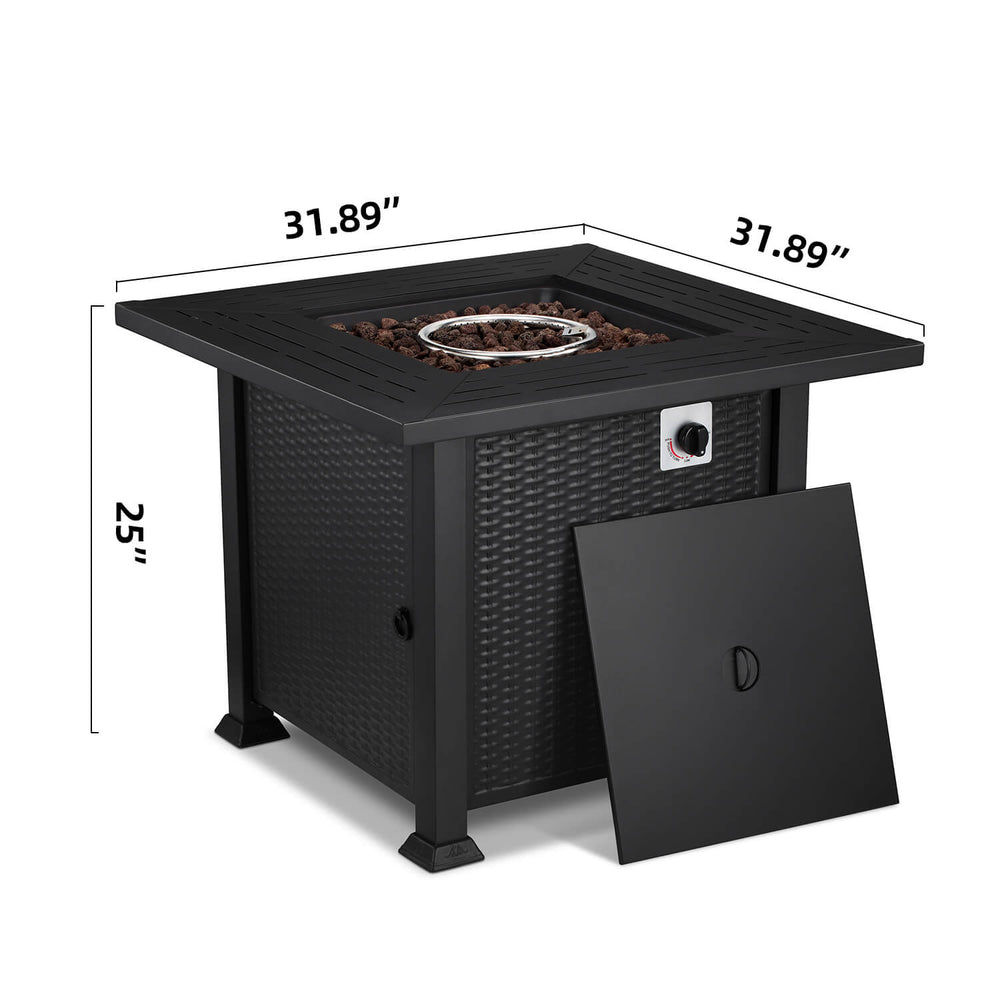 R.W.Flame 32inch Propane Fire Pit,2 in 1 Fire Pit Table 50,000 BTU wit