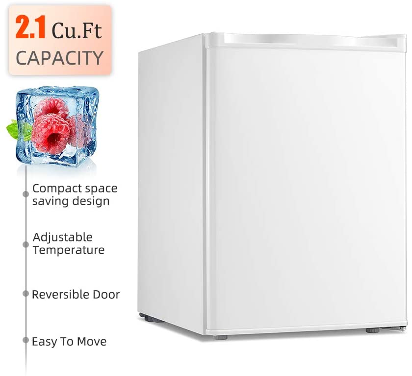 R.W.FLAME 1.2 Cu.Ft Upright Freezer- Mini Compact Freezer with Handle, Stainless Steel Single Door, Small Freezer for Home/Office/Dorm/Apartment