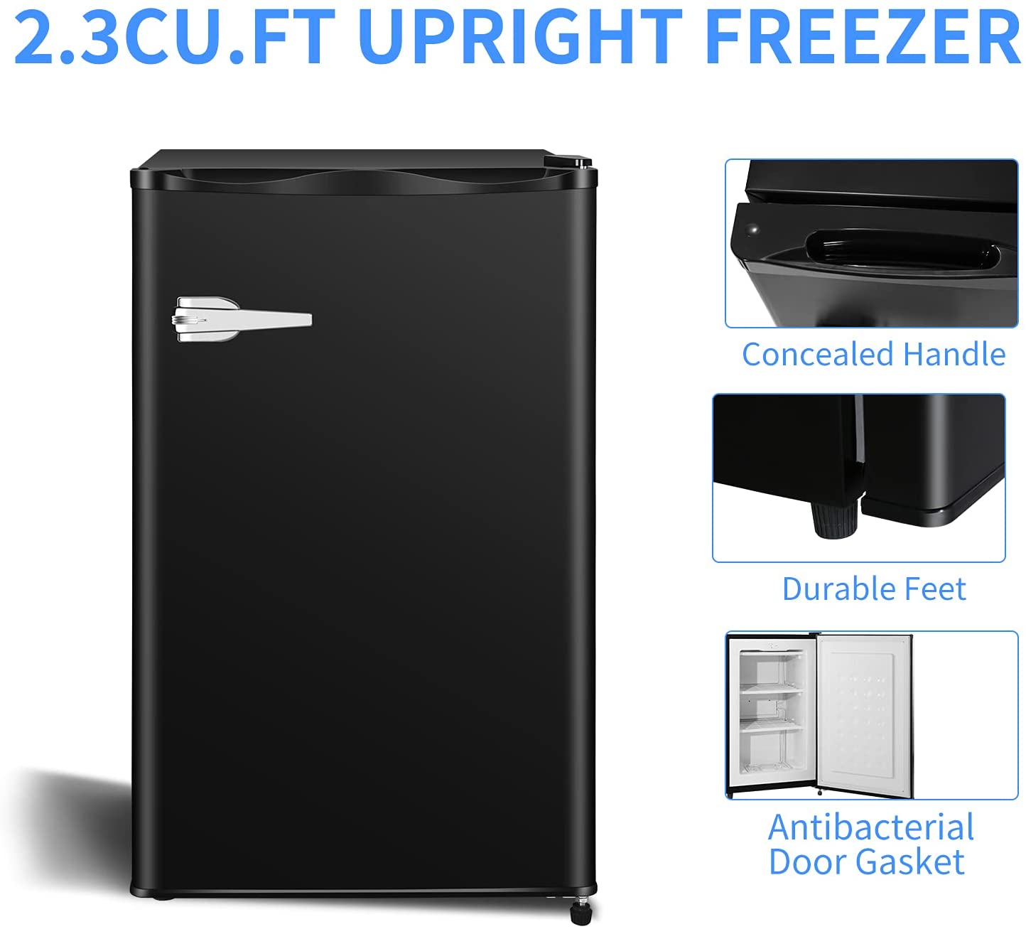 R.W.FLAME 2.3 Cu.ft Mini Upright Freezer Compact Macao