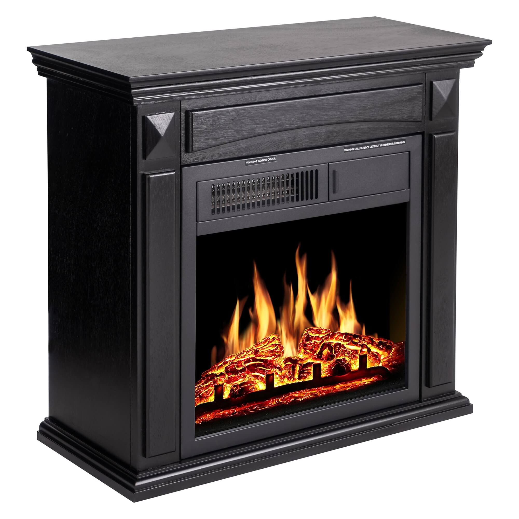 R.W.FLAME  27" Electric Fireplace Mantel Wooden Surround  Firebox ,Remote Control