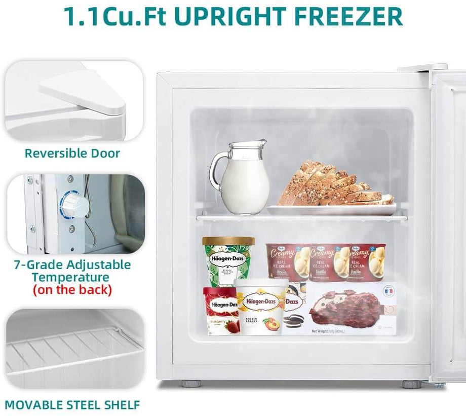 R.W.Flame Mini Upright Freezer 1.2 Cu.ft Compact freezer with Removabl –  R.W.FLAME