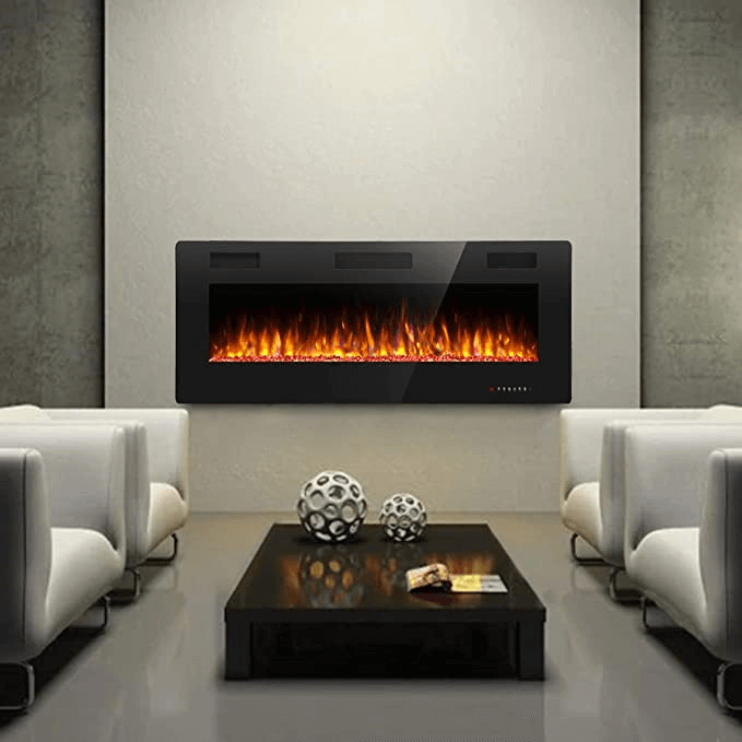 R.W.FLAME Wall Mounted Electric Fireplace,750-1500W