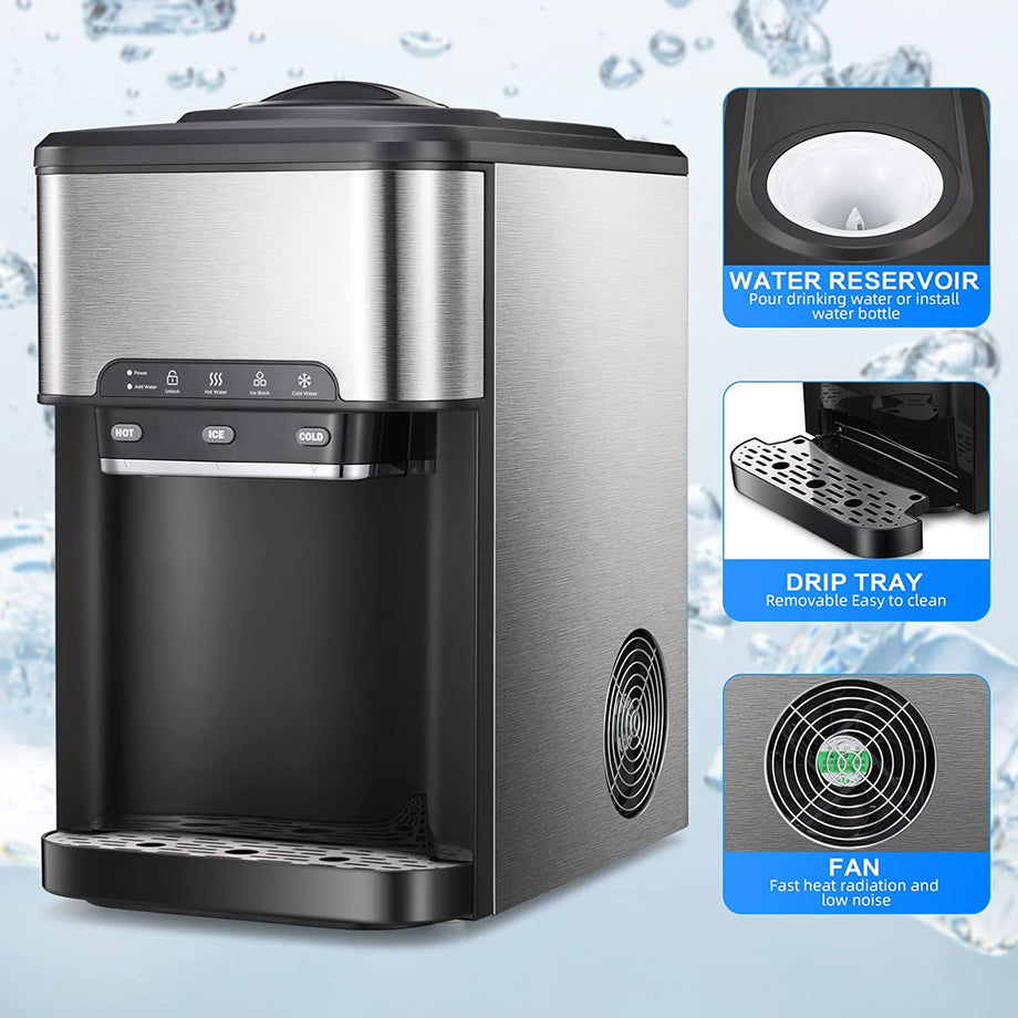 Mondawe Black Top-loading Cold and Hot Water Cooler (Single Ice Maker) in  the Water Coolers department at